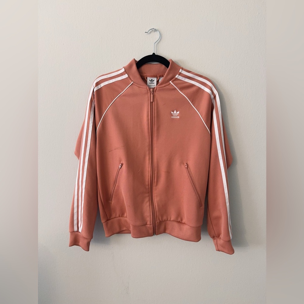 Adidas Originals Track Jacket in Dusty Rose